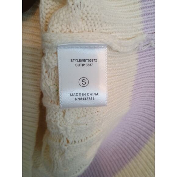 Mixology Decker Vest Womens Small Lilac Cable Knit Oversized Preppy Y2K Sweater - Picture 9 of 10